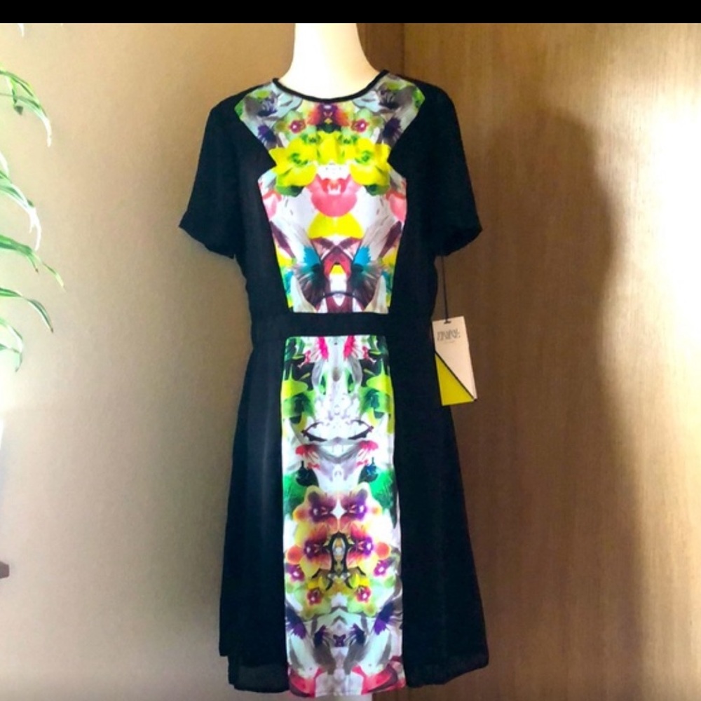 Prabal Gurung for Target A-Line Black Print Dress